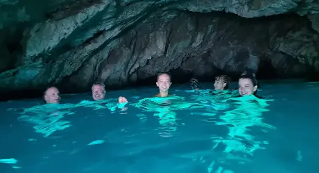Blue Cave morning boat tour Dubrovnik — departing Marina Frapa at sunrise