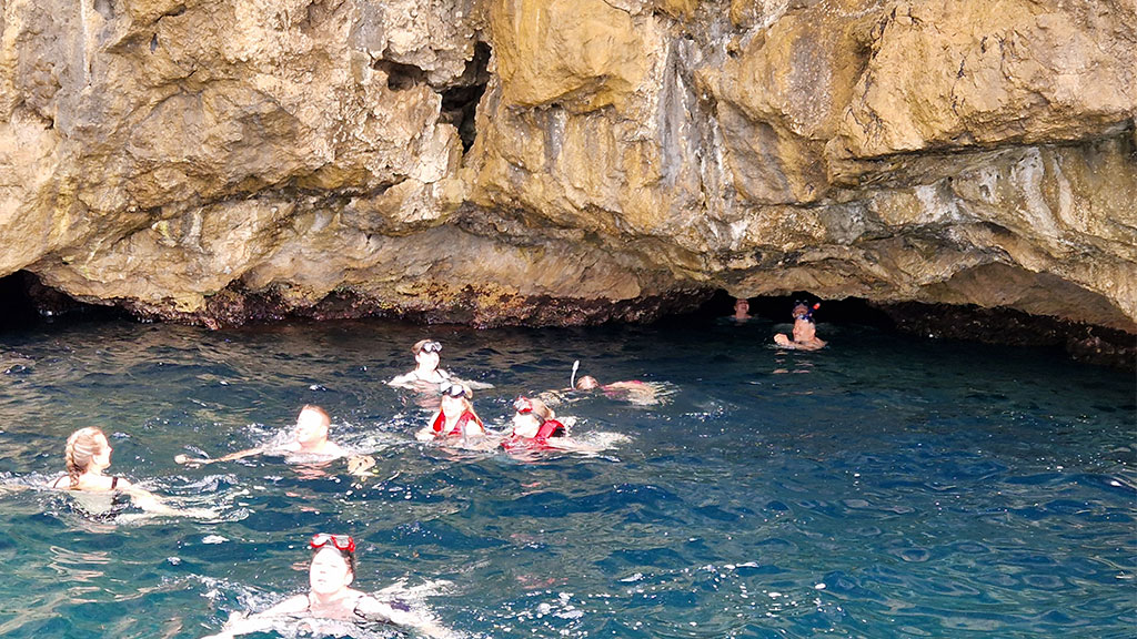 sunset Blue Cave Dubrovnik tour boat with snorkelling