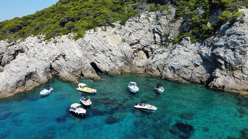 sunset Blue Cave Dubrovnik tour boat with snorkelling