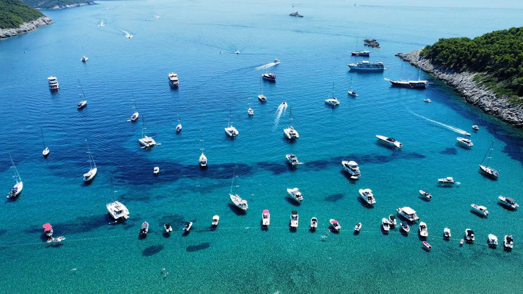 sunset Blue Cave Dubrovnik tour boat with snorkelling