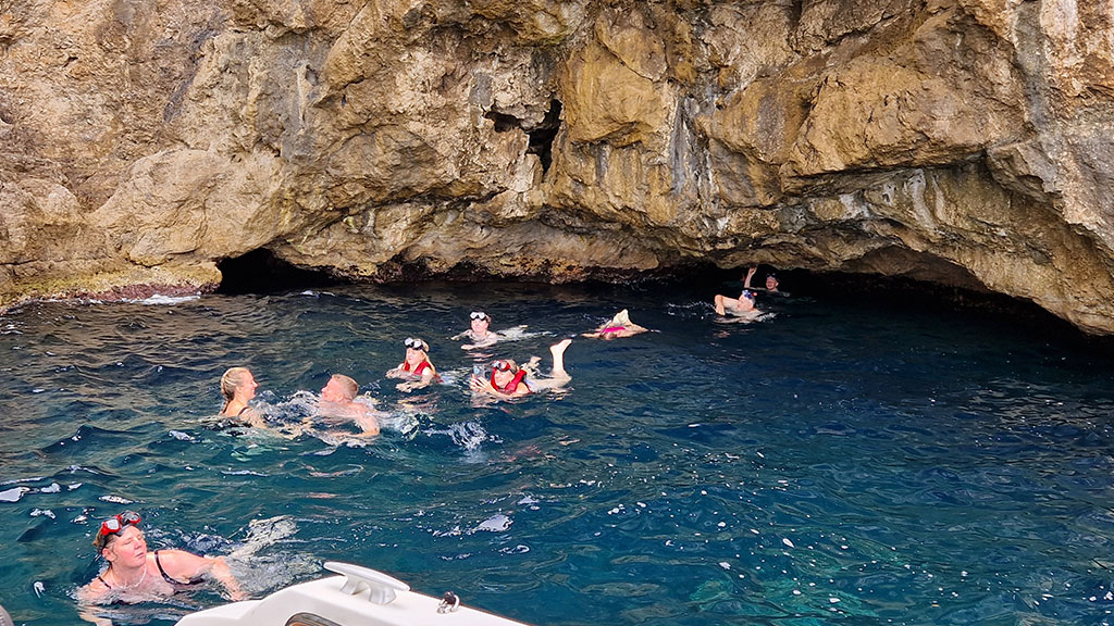 sunset Blue Cave Dubrovnik tour boat with snorkelling