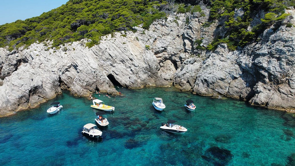 sunset Blue Cave Dubrovnik tour boat with snorkelling