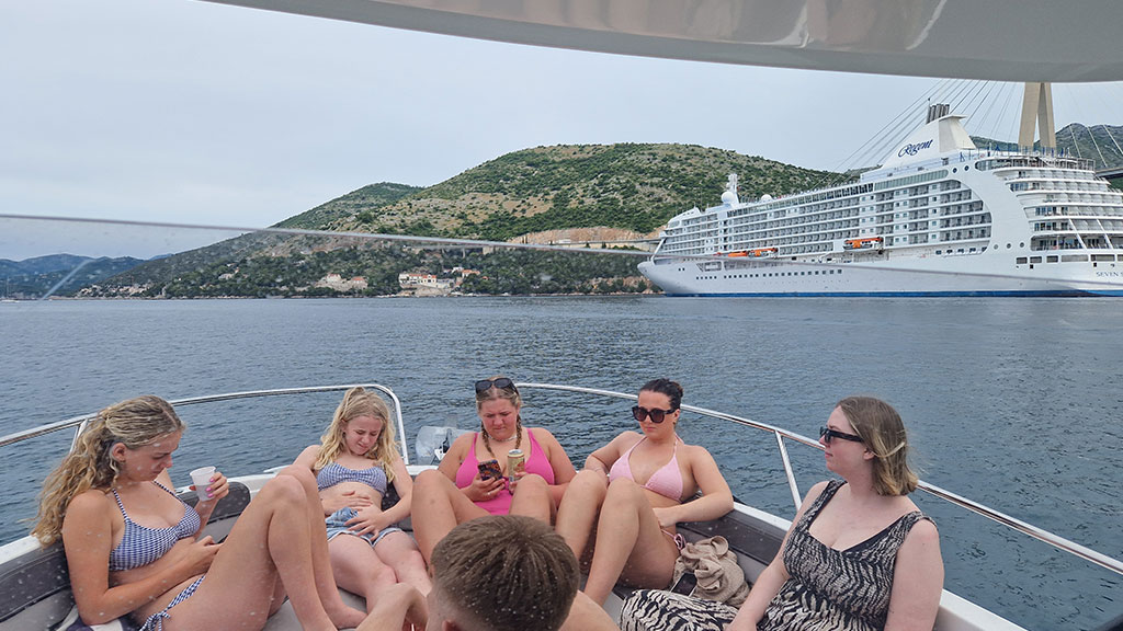 sunset Blue Cave Dubrovnik tour boat with snorkelling