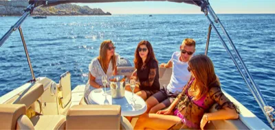 Private boat tours Dubrovnik — group on a Garitransfer Quicksilver private charter